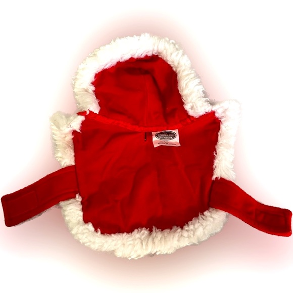XS Dog/Puppy hooded Santa Claus Coat/Jacket with black buckled belt. Super Cute! - Picture 2 of 3